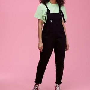 Lucy and Yak Atlas Organic Heavy Cotton Twill Dungarees in Black M32